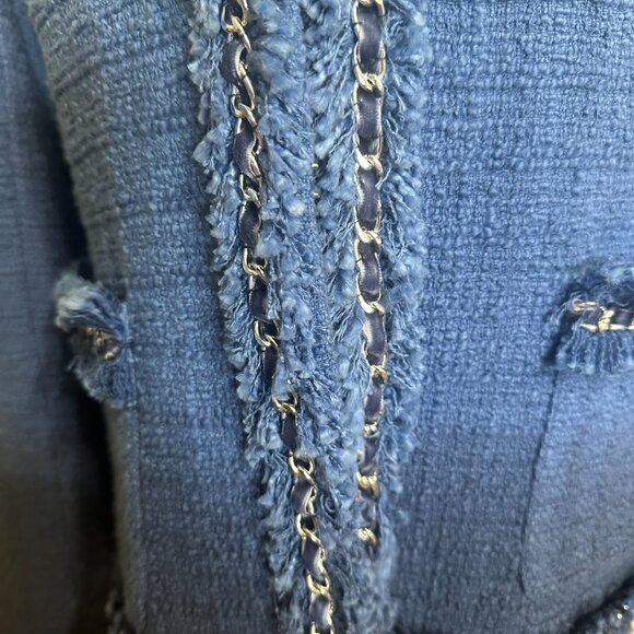 Boston Proper, Vintage jacket, Two tone blue, Size 16 - Picture 10 of 16